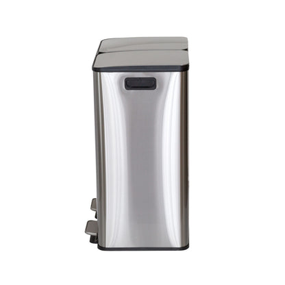 Stainless Steel Dual Compartment (30L each Section) Pedal Operation Rubbish Bin - Image 6