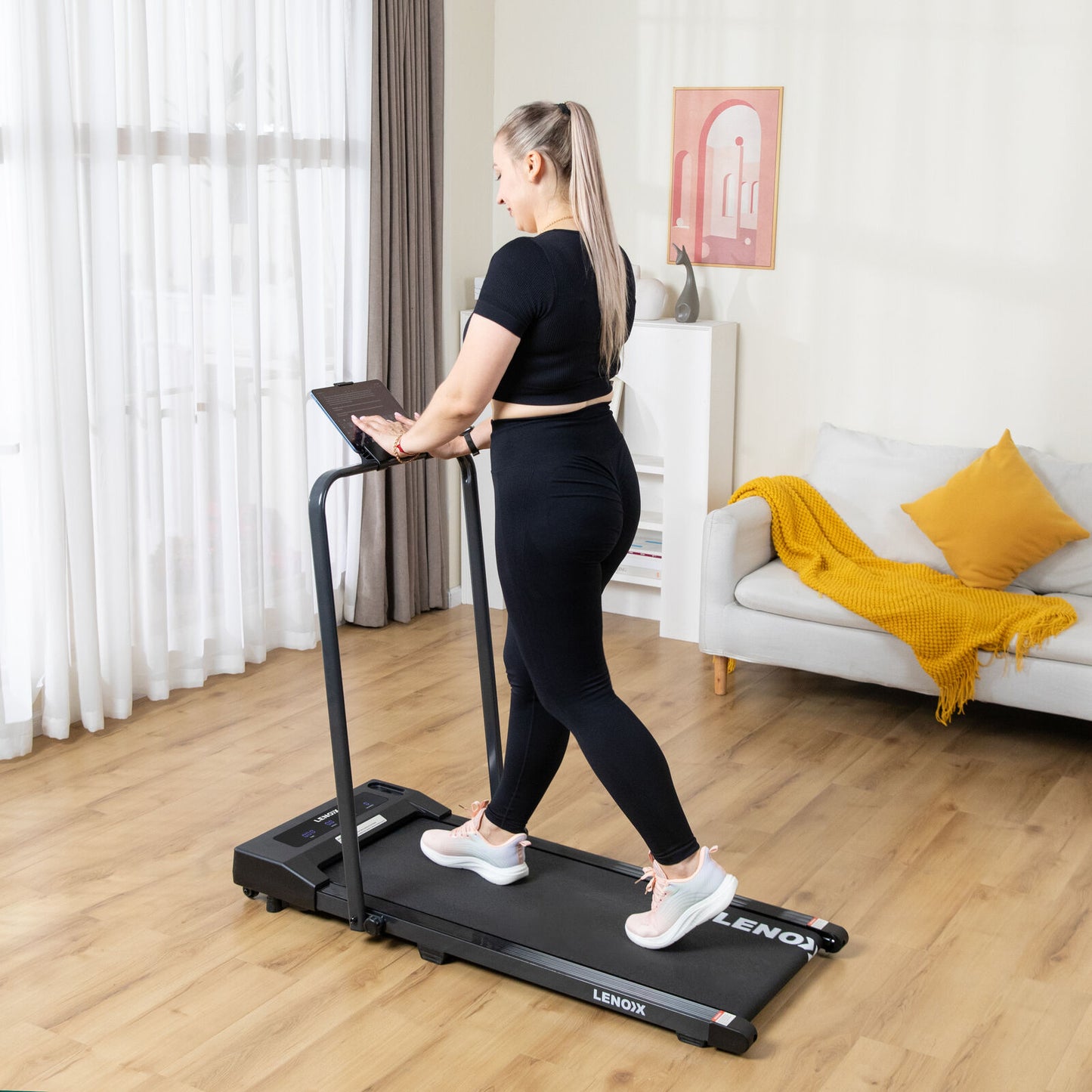 2HP 52cm Walking Pad Treadmill w/ Remote, Foldable Handrail, and Tablet Holder - Image 7