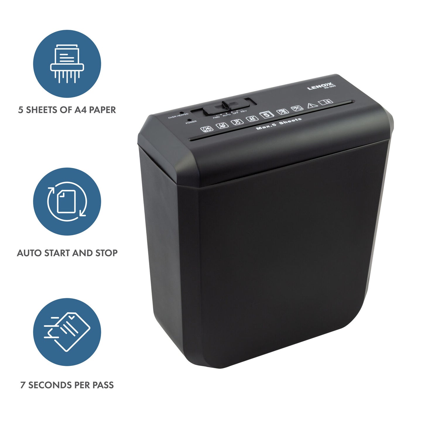 Home & Office Shredder, 5 x A4 At Once, Auto Start/Stop Function - Image 3