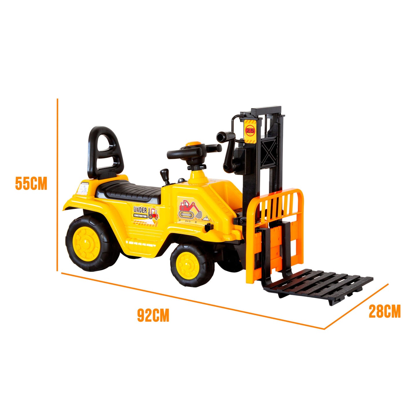 Kids Manual Forklift Ride-On with Working Mast Lift and Pallet - Image 3