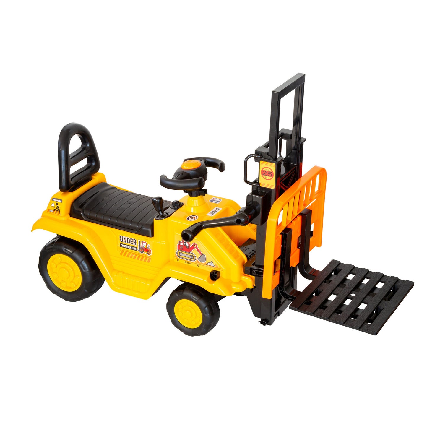 Kids Manual Forklift Ride-On with Working Mast Lift and Pallet - Image 7