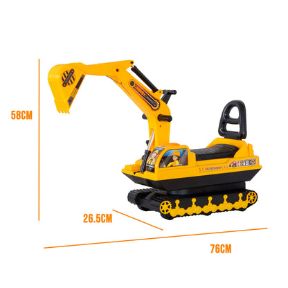 Ride-on Children's Excavator w/ Sturdy Track and Dual Operation Levers to Scoop - Image 3