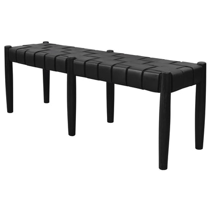 Elliot Leather Bench (Black) - Image 2