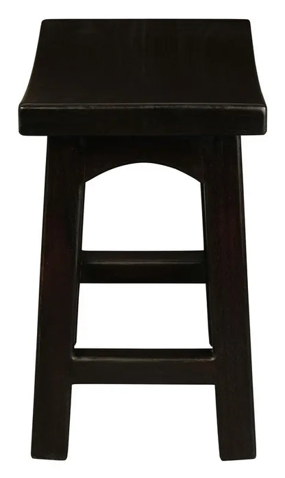 Tokyo Solid Mahogan Timber Footstool (Chocolate) - Image 2