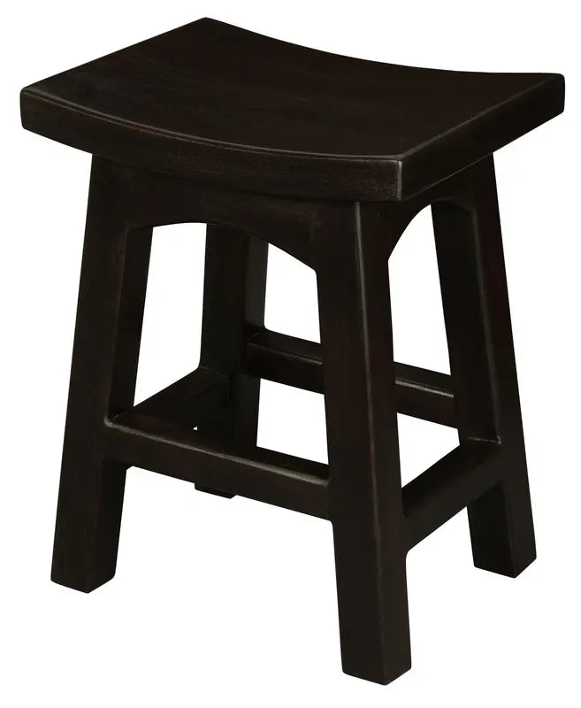 Tokyo Solid Mahogan Timber Footstool (Chocolate) - Image 3