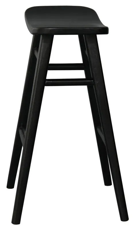 Aria Oval Solid Timber Counter Stool (Black) - Image 2