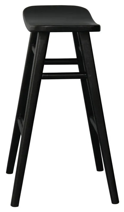 Aria Oval Solid Timber Counter Stool (Black) - Image 2