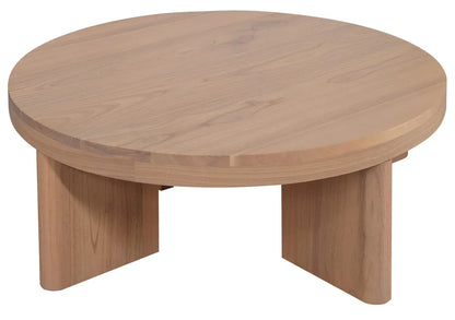 Apollo Round Solid Mindi Timber Coffe Table (Natural) - Image 2
