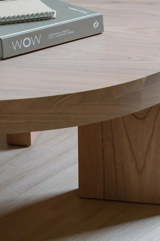 Apollo Round Solid Mindi Timber Coffe Table (Natural) - Image 4