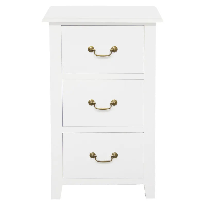 Tasmania 3 Drawer Lamp Table (White)