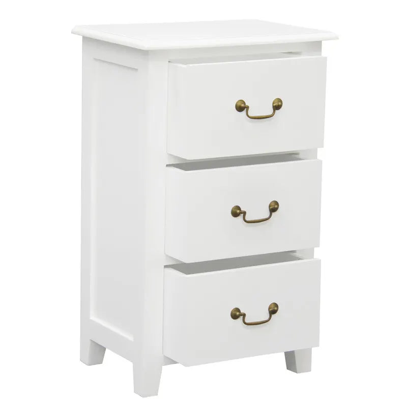 Tasmania 3 Drawer Lamp Table (White) - Image 2