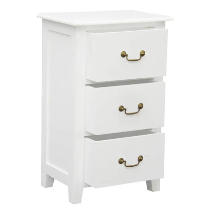 Tasmania 3 Drawer Lamp Table (White) - Image 2