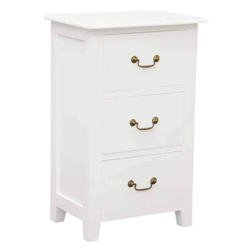 Tasmania 3 Drawer Lamp Table (White) - Image 4