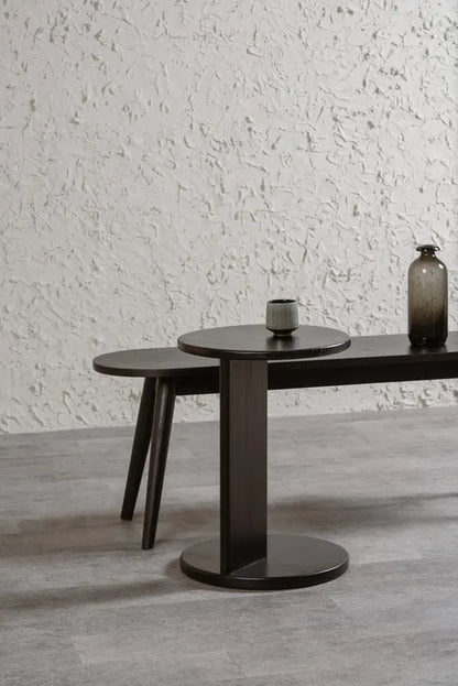 Brentwood Round Solid Timber Lamp Table (Black)