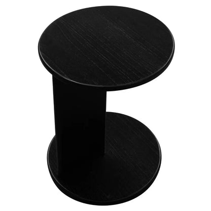 Brentwood Round Solid Timber Lamp Table (Black) - Image 3