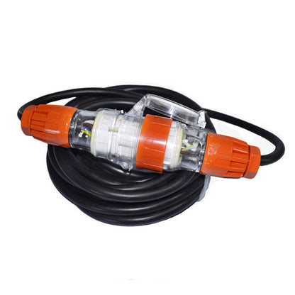 32 Amp 5m 3 Pin Extension Lead Single Phase 250V Rubber Cable Male/Female Plug - Image 3