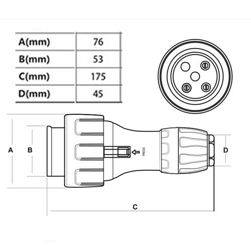 32 Amp 5m 3 Pin Extension Lead Single Phase 250V Rubber Cable Male/Female Plug - Image 8
