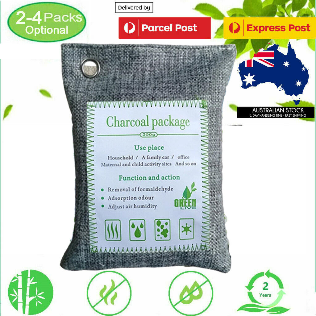 30PCS Air Purifying Bags Activated Bamboo Charcoal Freshener for Car Home Shoes 200g - Image 2