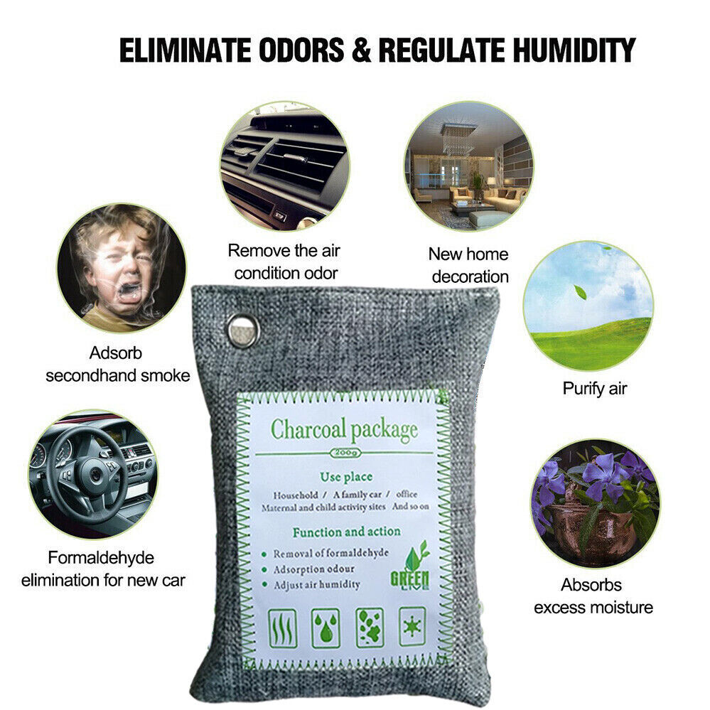 30PCS Air Purifying Bags Activated Bamboo Charcoal Freshener for Car Home Shoes 200g - Image 5