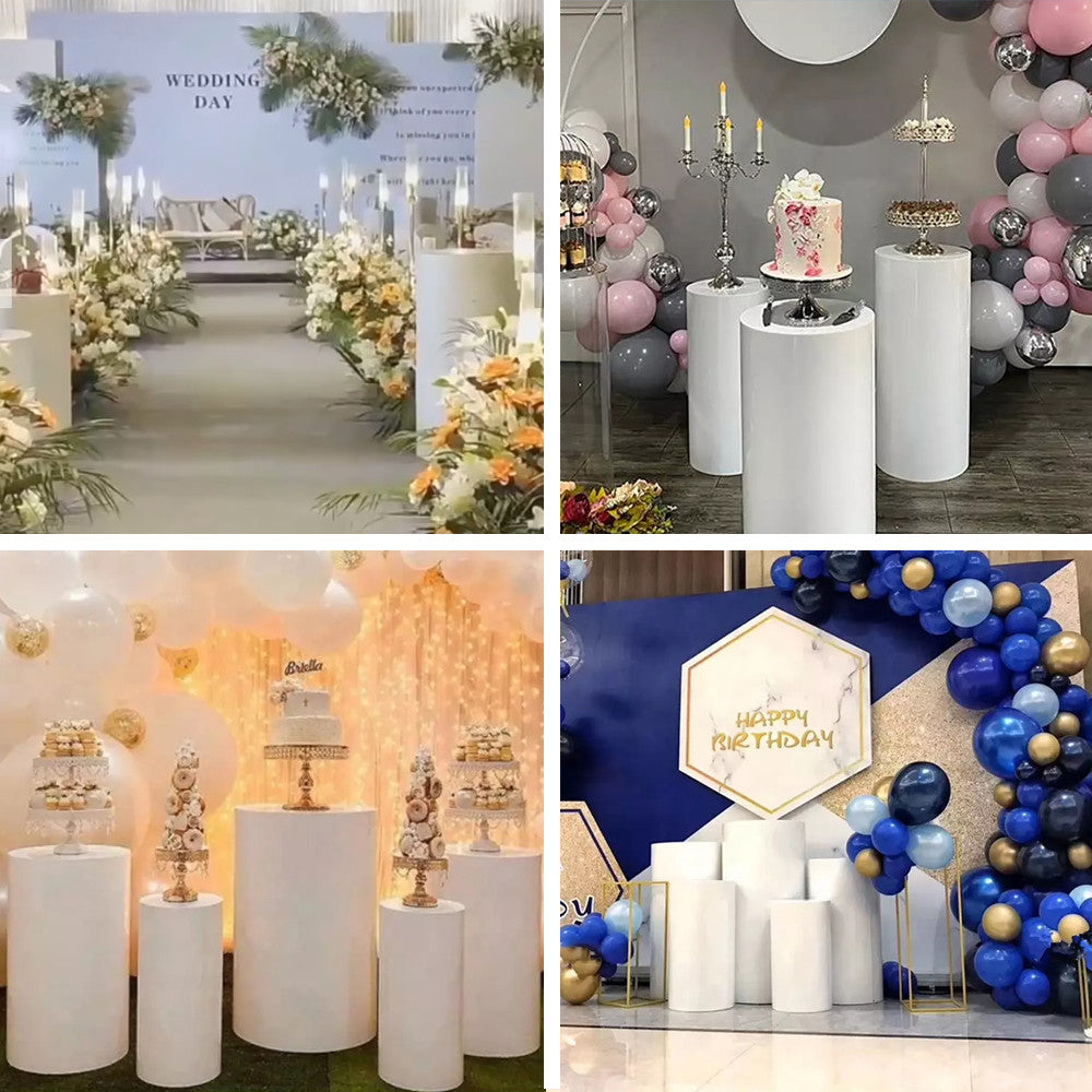 5pcs Metal Round Plinth Cylinder Pedestal Stand Wedding Decoration Cake Flower - Image 2