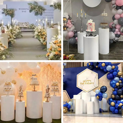 5pcs Metal Round Plinth Cylinder Pedestal Stand Wedding Decoration Cake Flower - Image 2
