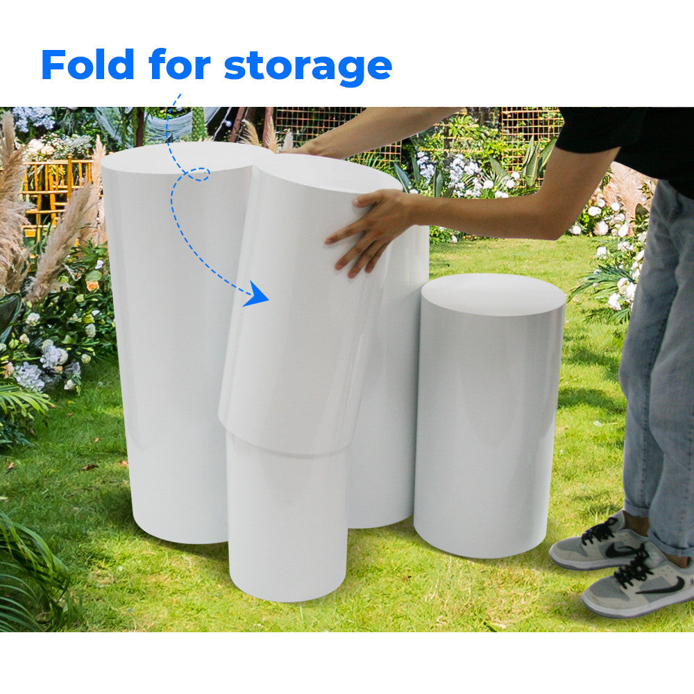 5pcs Metal Round Plinth Cylinder Pedestal Stand Wedding Decoration Cake Flower - Image 4