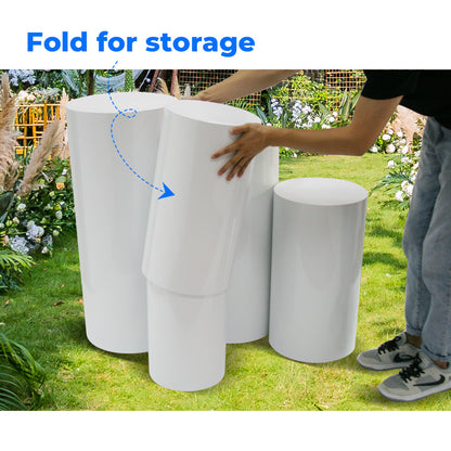 5pcs Metal Round Plinth Cylinder Pedestal Stand Wedding Decoration Cake Flower - Image 4