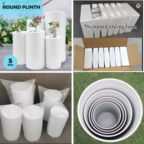 5pcs Metal Round Plinth Cylinder Pedestal Stand Wedding Decoration Cake Flower - Image 5