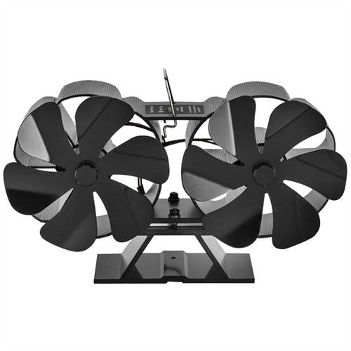 12 Blade Fan Heat Self-Powered Wood Stove Top Burner Fireplace Silent Eco Heater - Image 9