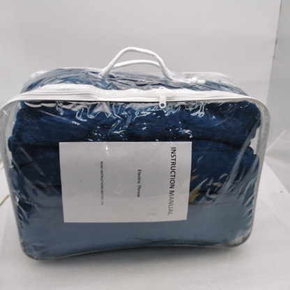 Double-side Flannel Heated Electric Throw Blanket Fast Heating Warm Washable Blue - Image 7