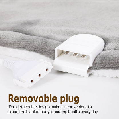 Double-side Flannel Heated Electric Throw Blanket Fast Heating Warm Washable gray - Image 5
