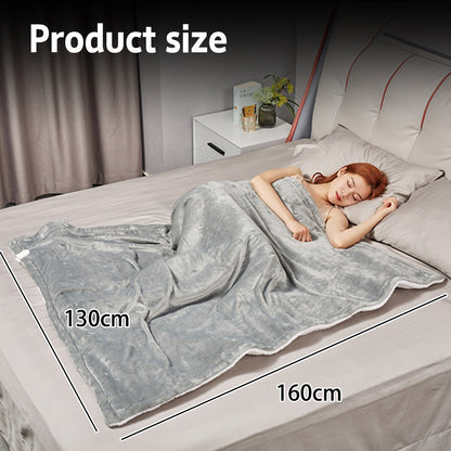 Double-side Flannel Heated Electric Throw Blanket Fast Heating Warm Washable gray - Image 6