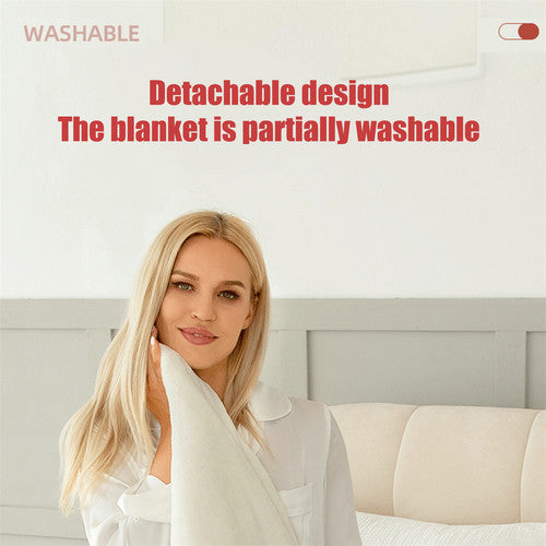 Double-side Flannel Heated Electric Throw Blanket Fast Heating Warm Washable gray - Image 9