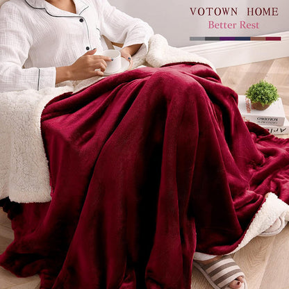 Double-side Flannel Heated Electric Throw Blanket Fast Heating Warm Washable red - Image 7