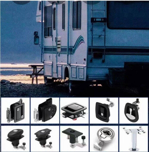 2PCS Black Central Locking T Handle Whale Tail Lock Folding Trailer Ute Canopy - Image 5
