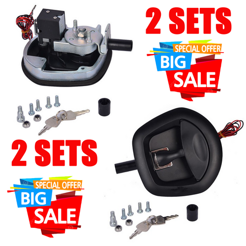 2PCS Black Central Locking T Handle Whale Tail Lock Folding Trailer Ute Canopy - Image 8