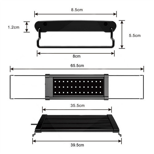 7-in-1 Aquarium Sand Washer Upgrade AU Plug / 15W 66LED RGBW Aluminum Shell Stand Light 40CM/28-Button Control - Image 5