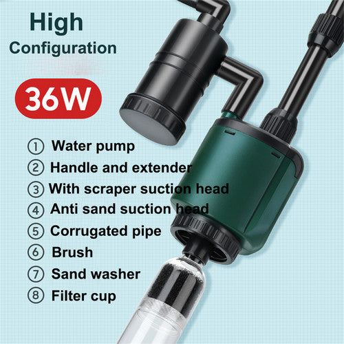 36W aquarium sand washer with plug adapter & 15W 66LED RGBW aluminum shell bracket light 40CM/28-key control - Image 8