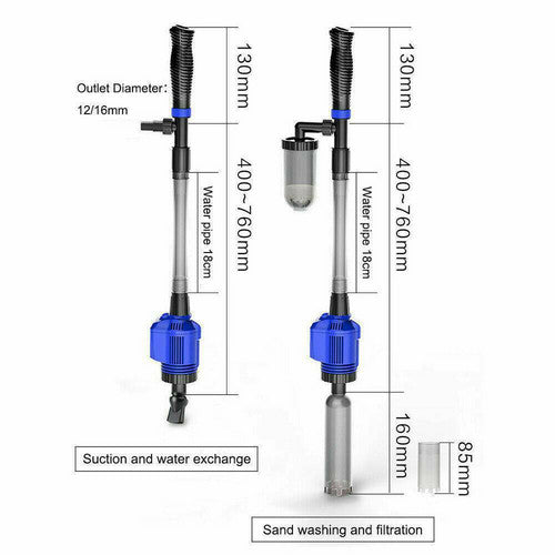 Aquarium cleaner 20W 1000L/H &15W/ 66LED RGBW aluminum shell bracket light 40CM/28-button control - Image 2