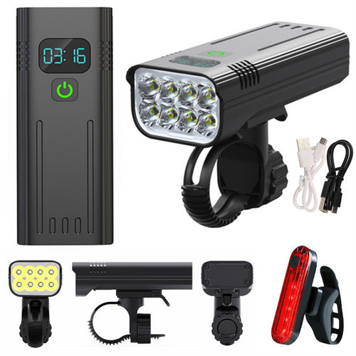 Waterproof Bike Light Set with Digital Battery Display Aluminum Alloy 360° Mount - Image 9
