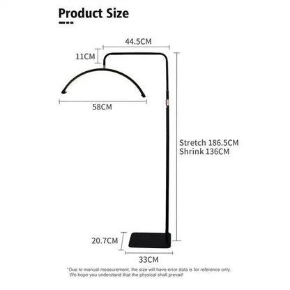 Half Moon Floor Fill Lamp for Salon Tattoo Eyelash Makeup Beauty LED Lash Light Black - Image 3