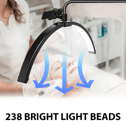 Half Moon Floor Fill Lamp for Salon Tattoo Eyelash Makeup Beauty LED Lash Light Black - Image 6