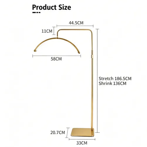 Half Moon Floor Fill Lamp for Salon Tattoo Eyelash Makeup Beauty LED Lash Light Gold - Image 3