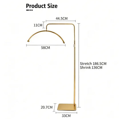 Half Moon Floor Fill Lamp for Salon Tattoo Eyelash Makeup Beauty LED Lash Light Gold - Image 3