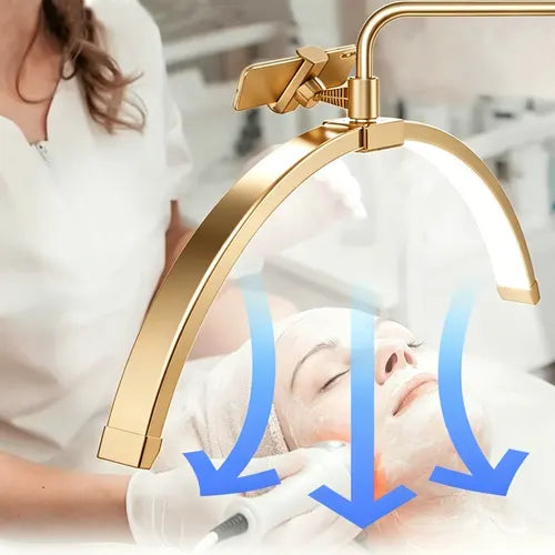 Half Moon Floor Fill Lamp for Salon Tattoo Eyelash Makeup Beauty LED Lash Light Gold - Image 7