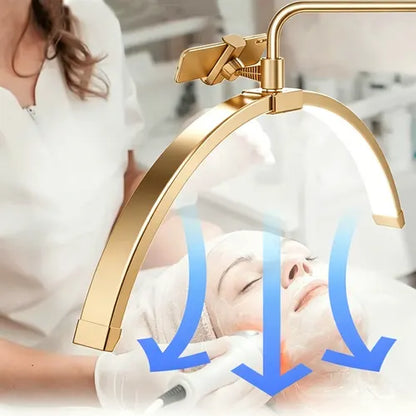 Half Moon Floor Fill Lamp for Salon Tattoo Eyelash Makeup Beauty LED Lash Light Gold - Image 7