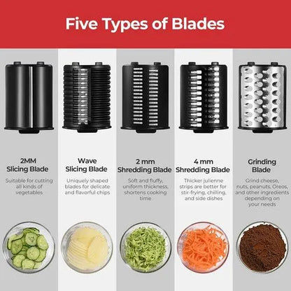 MAX 1200W Electric Cheese Grater Salad Maker With 5 Different Shapes of Blades AU - Image 7
