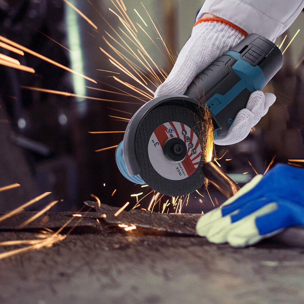 800W Mini Cordless Brushless Angle Grinder Cutting Tool W/ 2x Battery & Charger - Image 6