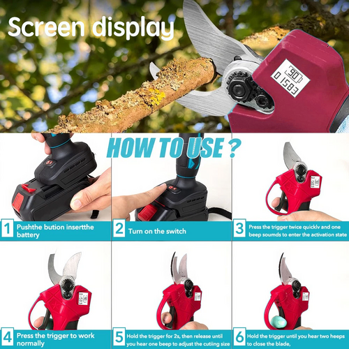 30mm Electric Pruning Shears Cordless Brushless Secateur For Makita 18V Battery - Image 3