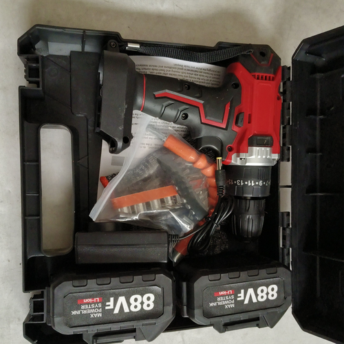 Cordless Drill w/2 Battery Heavy Duty Impact Driver Kit Brushless Hammer Set - Image 4
